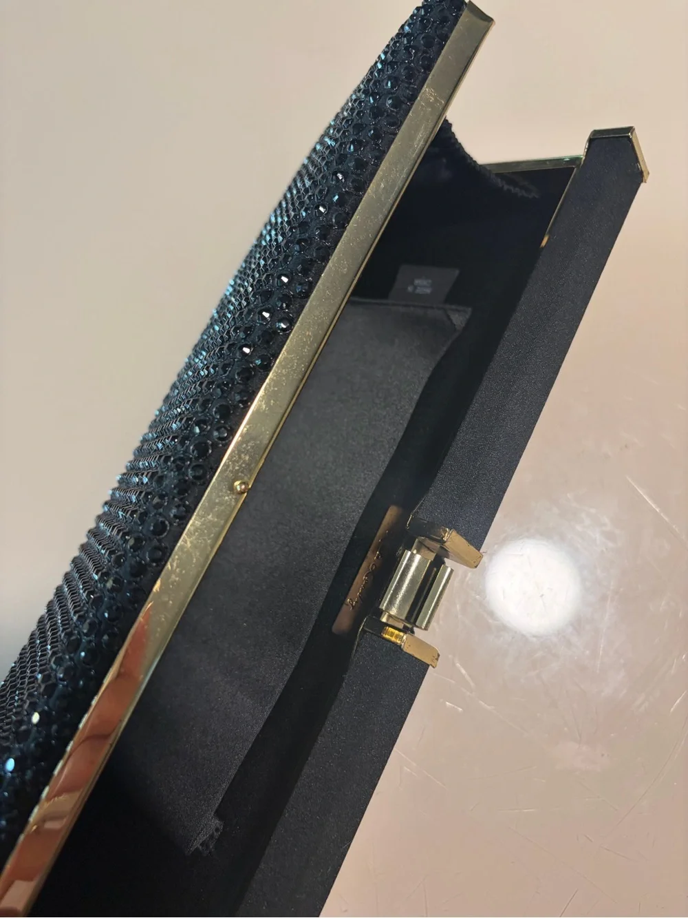 Kate Landry Black Sequin Evening Clutch